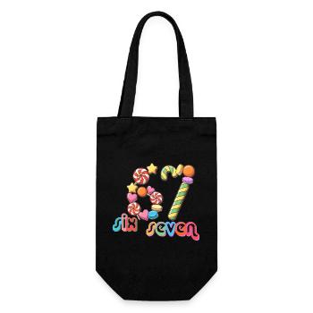 67 meme Candy Carousel Whimsy - Gift Bag for Bottles - black - Front