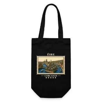 Irland Cork Vintage Reisemarke - Geschenkbeutel für Flaschen - Schwarz - Vorne