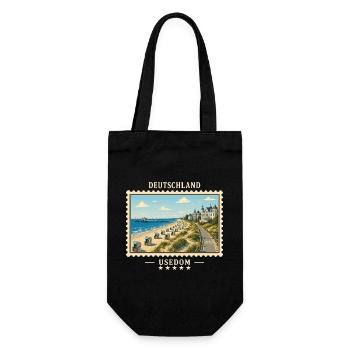 Deutschland Usedom Vintage Reisemarke - Geschenkbeutel für Flaschen - Schwarz - Vorne