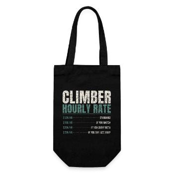 Climber Hourly Rate Funny - Gift Bag for Bottles - black - Front