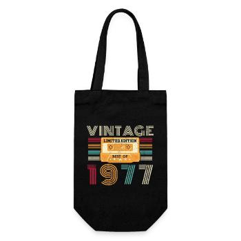 1977 Vintage Retro Geburtstagsgeschenk - Geschenkbeutel für Flaschen - Schwarz - Vorne