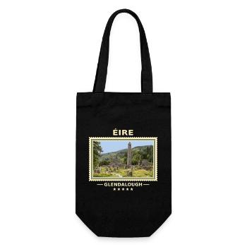 Irland Glendalough Vintage Reisemarke - Geschenkbeutel für Flaschen - Schwarz - Vorne