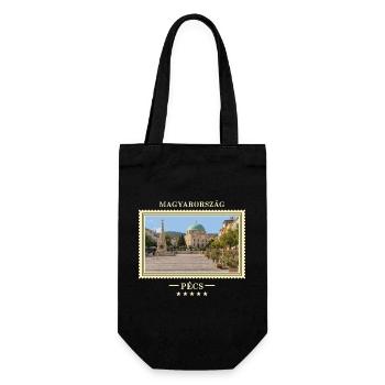 Ungarn Pécs Vintage Reisemarke - Geschenkbeutel für Flaschen - Schwarz - Vorne