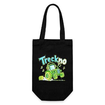 Treckno Traktor Techno Trecker Landwirt Party - Geschenkbeutel für Flaschen - Schwarz - Vorne