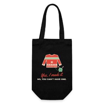 Ja, ich habe es zum Weihnachtspullover gemacht - Geschenkbeutel für Flaschen - Schwarz - Vorne
