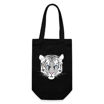 weißer Tiger - Geschenkbeutel für Flaschen - Schwarz - Vorne