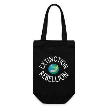 Extinction Rebellion Planet Earth white - Gift Bag for Bottles - black - Front