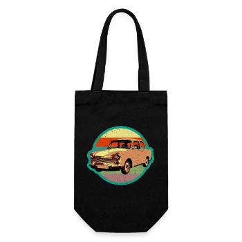 Cool Trabbi DDR retro design in used look - Gift Bag for Bottles - black - Front