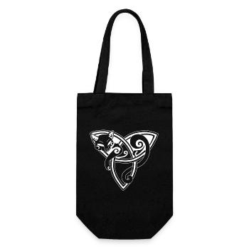 Chat celte au repos (blanc) - Sac à bouteille - noir - Devant