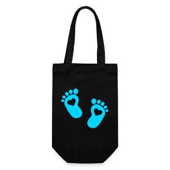 Bébé doux bébé coeur parents Enceinte pieds bébé - Sac à bouteille - noir - Devant