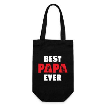 Bester Papa aller Zeiten - Geschenkbeutel für Flaschen - Schwarz - Vorne