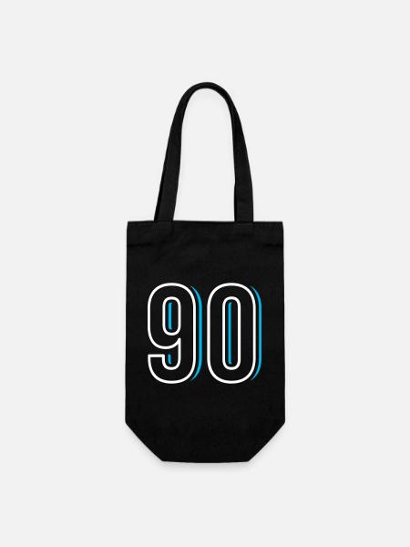 Nummer 90 - Neunzig - Geschenkbeutel für Flaschen - Schwarz