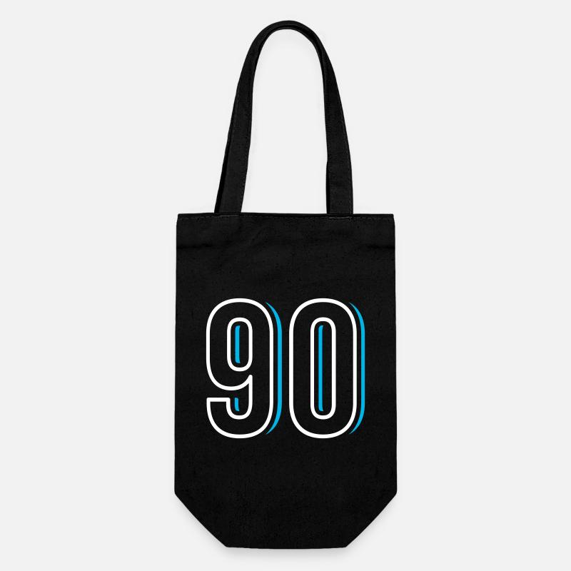 Nummer 90 - Neunzig - Geschenkbeutel für Flaschen - Schwarz