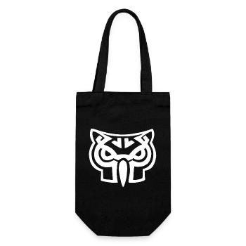 White owl head - Gift Bag for Bottles - black - Front