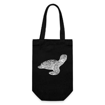 Elegant vintage turtle - Gift Bag for Bottles - black - Front
