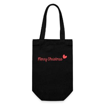 WEIHNACHTEN. FROHE WEIHNACHTEN. FROHE WEIHNACHTEN. NEUJAHR - Geschenkbeutel für Flaschen - Schwarz - Vorne