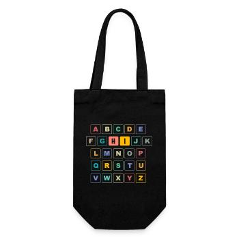 ABC Button HI - Kindergarten Preschool - Gift Bag for Bottles - black - Front