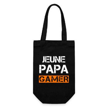 Jeune Papa Gamer - Sac à bouteille - noir - Devant