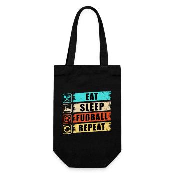 Eat Sleep Fußball Repeat - Geschenkbeutel für Flaschen - Schwarz - Vorne