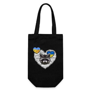 UKRAINE raccoon "the Kherson raccoon-platoon" - Gift Bag for Bottles - black - Front