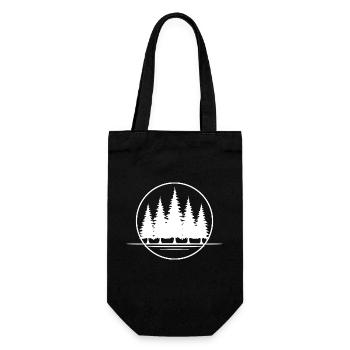 Waldbaden shinrin yoku Waldmeditation Waldmensch - Geschenkbeutel für Flaschen - Schwarz - Vorne