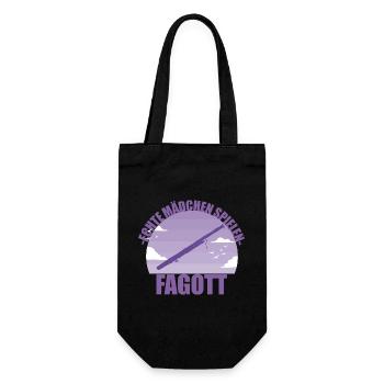 Fagott Musikerin Instrument Mädchen Geschenk - Geschenkbeutel für Flaschen - Schwarz - Vorne