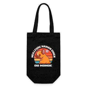 Chien Maman du Monde Retro - Sac à bouteille - noir - Devant