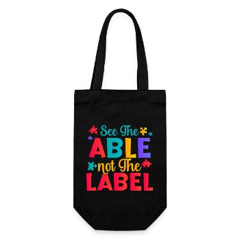 Against ableism! Against hostility to the disabled - Gift Bag for Bottles - black - Front