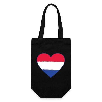Holland Flag Heart used - Gift Bag for Bottles - black - Front