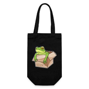 Carton grenouille - Sac à bouteille - noir - Devant