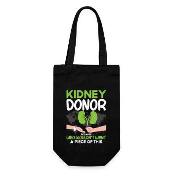 Kidney Transplantation Kidney Surgery Organ Donor - Gift Bag for Bottles - black - Front