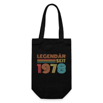 LEGENDÄR seit 1978 Geburtstag - Geschenkbeutel für Flaschen - Schwarz - Vorne