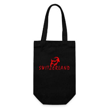 Switzerland Steinbock - Geschenkbeutel für Flaschen - Schwarz - Vorne