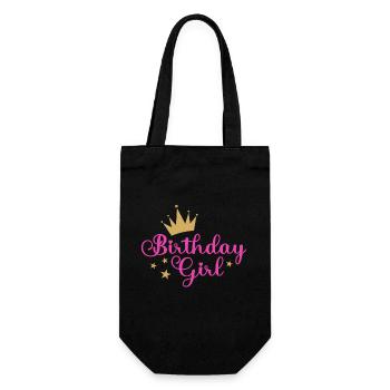 birthday girl - Gift Bag for Bottles - black - Front