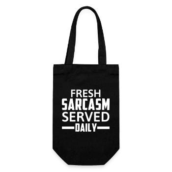Sarcasme frais servi quotidiennement drôle Dicton - Sac à bouteille - noir - Devant