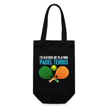Padel Id Rather Be Playing Padel Tennis - Gift Bag for Bottles - black - Front