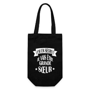 J AI UN SECRET GRANDE SŒUR - Annoncez bébé - Sac à bouteille - noir - Devant