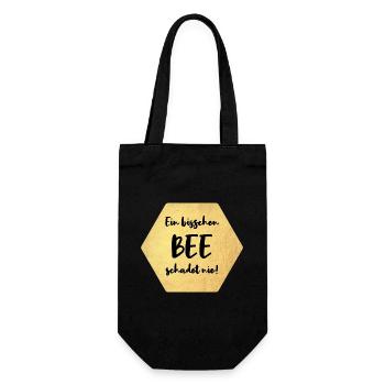 Bienen Waben Gold Honig Natur Klimaschutz Quote - Geschenkbeutel für Flaschen - Schwarz - Vorne