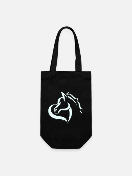 Tannis Ausritte logo hellblau schwarz ohne Name - Geschenkbeutel für Flaschen - Schwarz