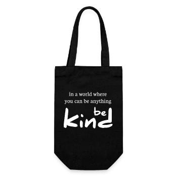 in a world where you can be anything be kind - Gift Bag for Bottles - black - Front