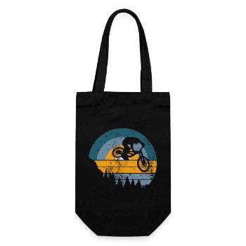 Sunset MTB Jump Silhouette - Geschenkbeutel für Flaschen - Schwarz - Vorne