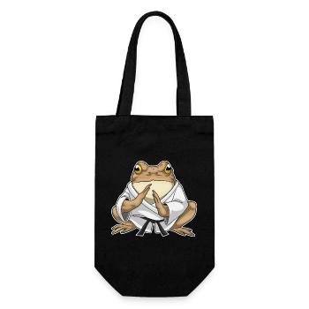 Frosch Karate Kampfsport - Geschenkbeutel für Flaschen - Schwarz - Vorne