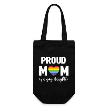 LGBT Pride Month - Proud Mom of a Gay Daughter - Gift Bag for Bottles - black - Front