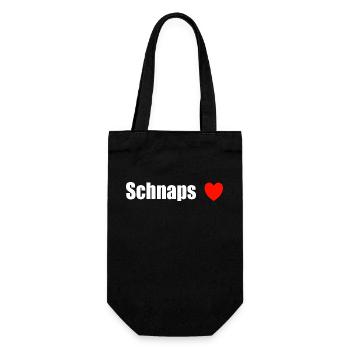 Schnapsliebe - Geschenkbeutel für Flaschen - Schwarz - Vorne