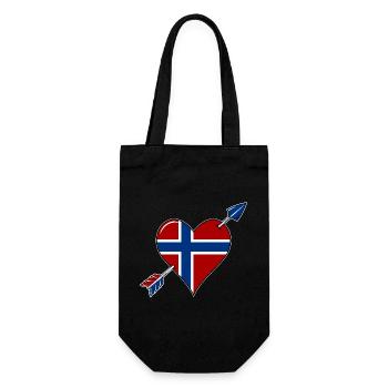 Drapeau de la Norvège coeur amoureux - Sac à bouteille - noir - Devant