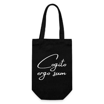 Cogito ergo sum - I think, therefore I am - Gift Bag for Bottles - black - Front
