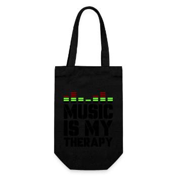 music is my therapy - Gift Bag for Bottles - black - Front