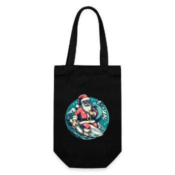 Surfing Santa Claus - Gift Bag for Bottles - black - Front