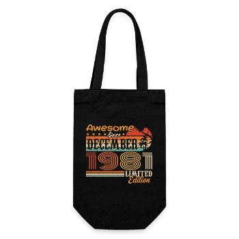Rétro Vintage légendaire anniversaire décembre 1981 - Sac à bouteille - noir - Devant
