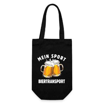 Bier - Mein Sport Biertransport - Männertag - Geschenkbeutel für Flaschen - Schwarz - Vorne
